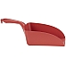 Prikaz ročne lopatice prostornine 2L s strani, rdeča