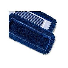 Bombažna čopasta prevleka za mokro brisanje tal v modri barvi Prevleka ima žepke