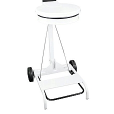 Voziček za odpadke z belim pokrovom, kovinski, 110l