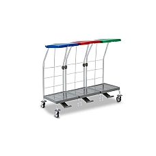 VOZIČEK ZA ODPADKE/PERILO 3 x 70 l S PEDALOM RUMEN, MODER, ZELEN POKROV