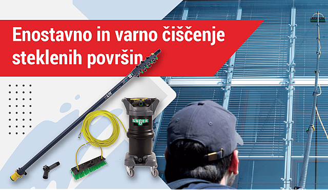 Enostavno in varno čiščenje steklenih površin s sistemom Unger